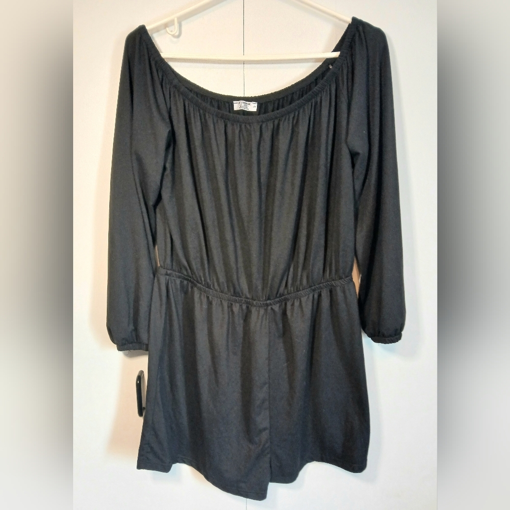 Ardene Basic Black Off-the-Shoulder Long Sleeve Romper – Size Large